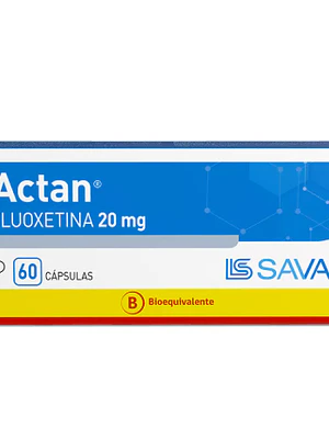 Actan (B) Fluoxetina 20 mg 60 Cápsulas.