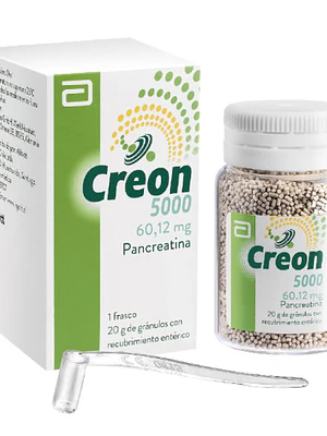 Creon 5.000 60,12 mg Pancreatina 20 g de gránulos con recubrimiento entérico.