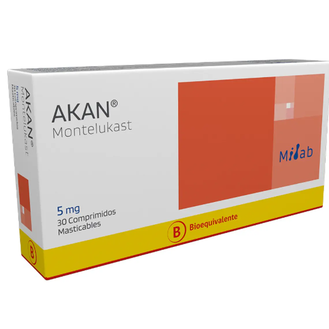 Akan (B) Montelukast 5 mg 30 Comprimidos masticables. 1