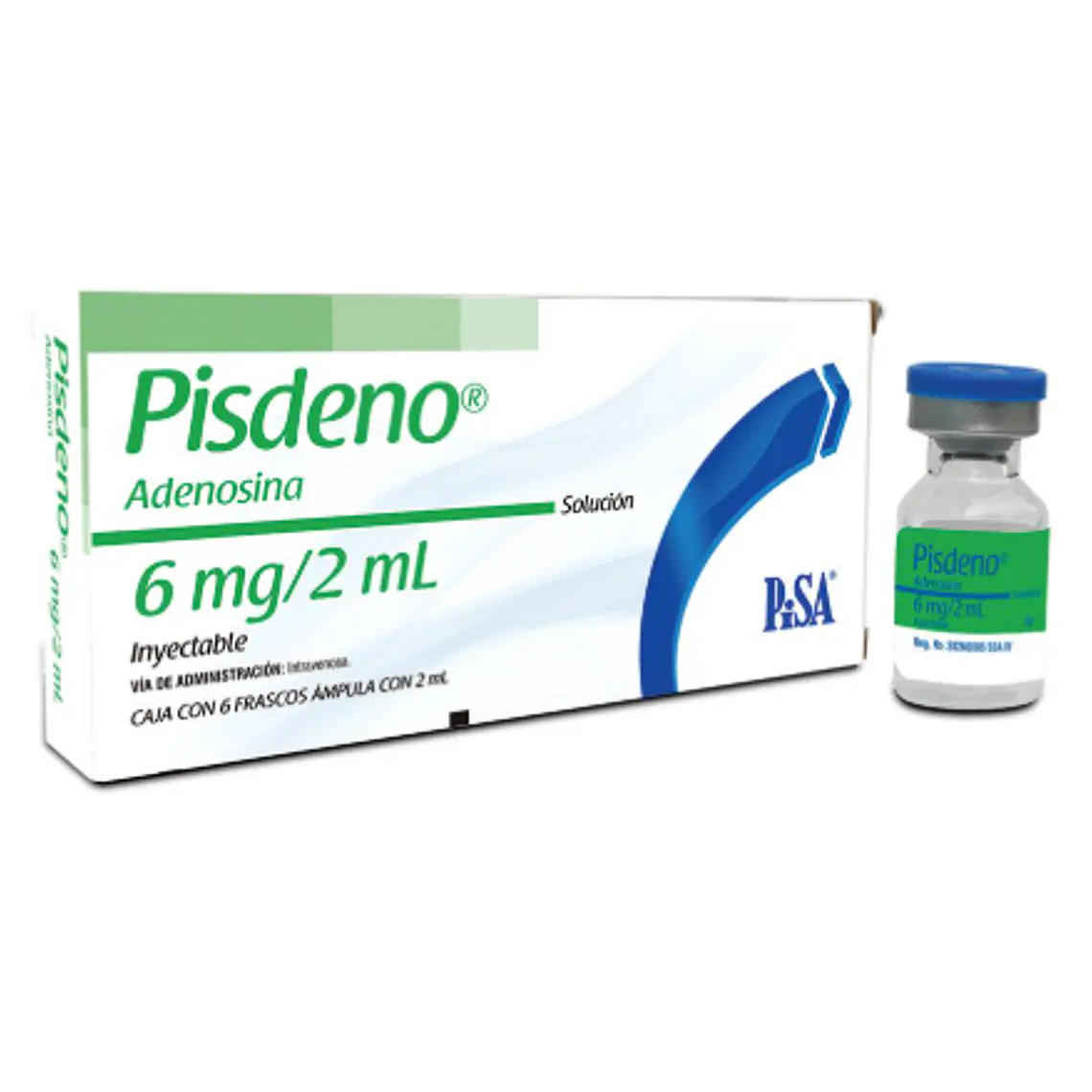 Pisdeno Adenosina 6 mg/ 2 ml 6 Frascos ampollas. 1