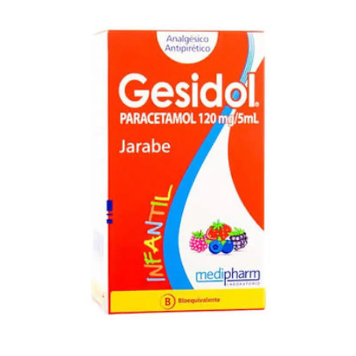Gesidol Paracetamol infantil  120 mg/ 5 ml Jarabe100 ml. 1