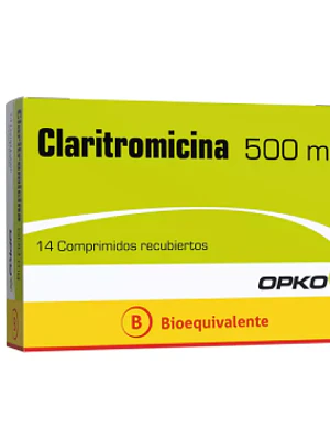 Claritromicina (B) 500 mg 14 Comprimidos recubiertos.