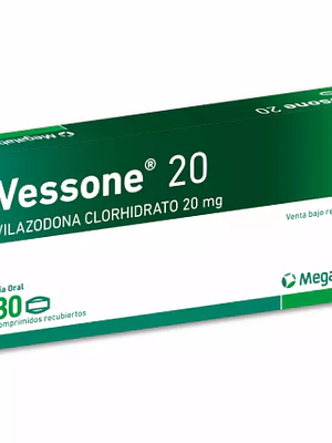 Vessone Vilazodona 20 mg 30 Comprimidos recubiertos.