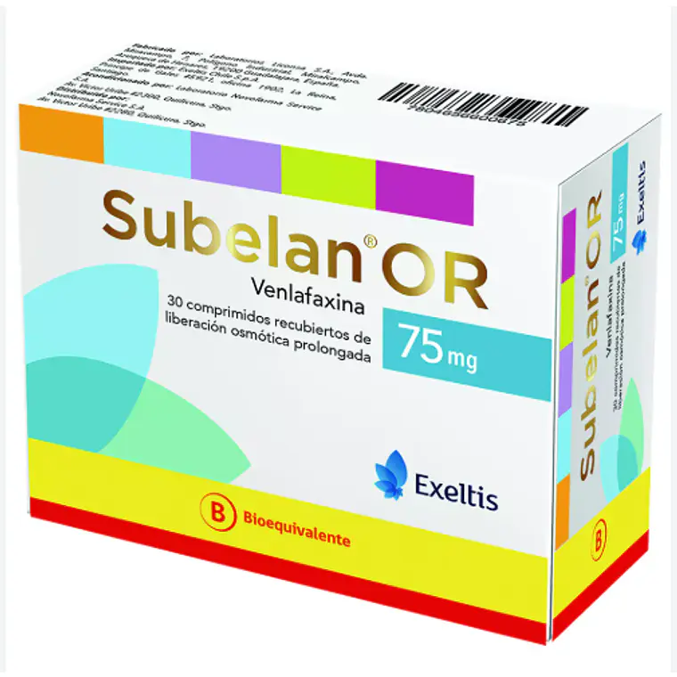 Subelan OR (B) Venlafaxina 75 mg 30 Comprimidos recubiertos. 1