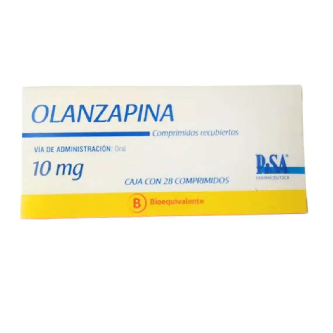 Olanzapina (B) 10 mg 28 Comprimidos recubiertos. Pisa 1