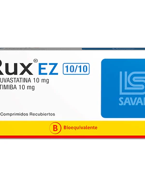 Rux EZ (B) Rosuvastatina, Ezetimiba 10/10  mg 30 Comprimidos recubiertos.