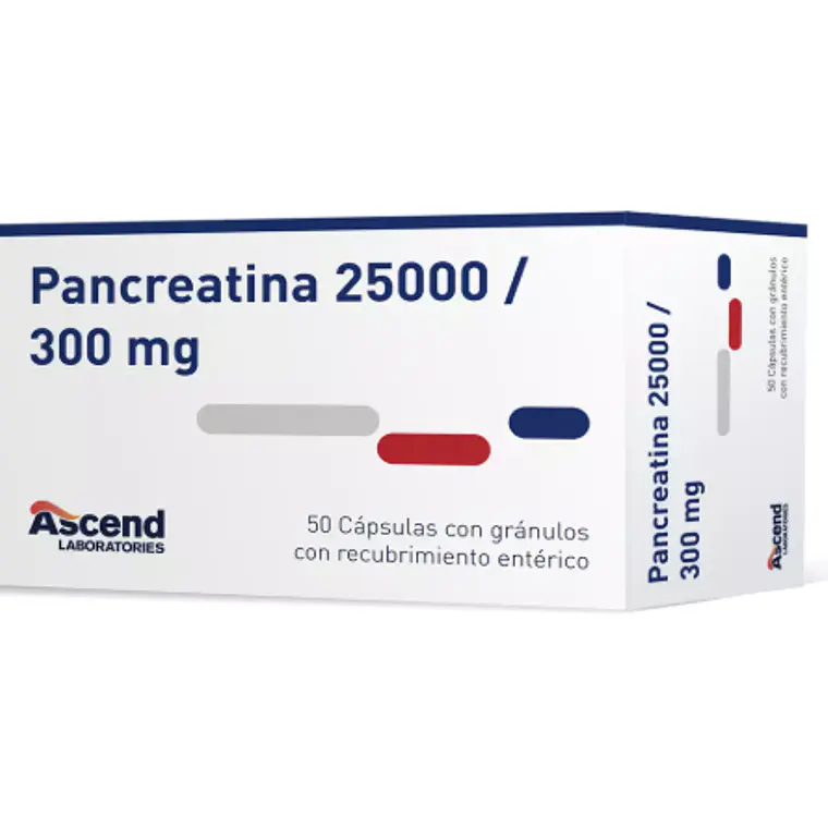 Pancreatina 25000 / 300 mg 50 Cápsulas. 1