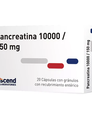 Pancreatina 10000 / 150 mg 20 Cápsulas.