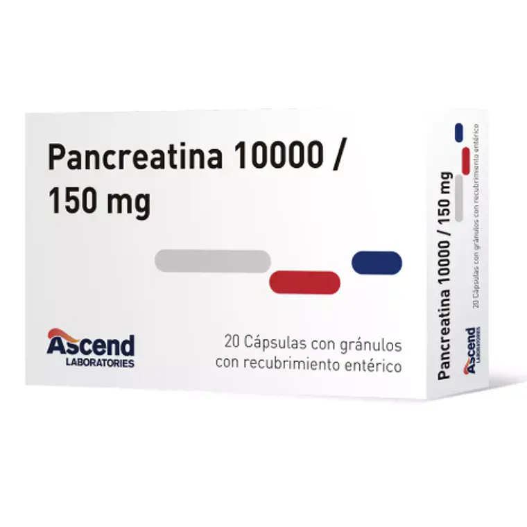 Pancreatina 10000 / 150 mg 20 Cápsulas. 1