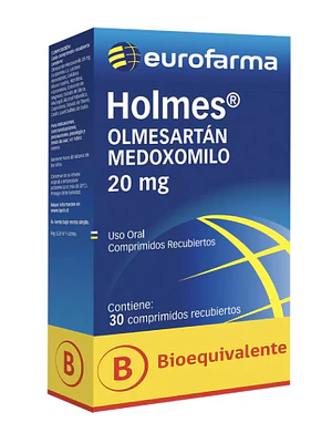 Holmes (B) Olmesartán 20 mg 30 Comprimidos recubiertos.