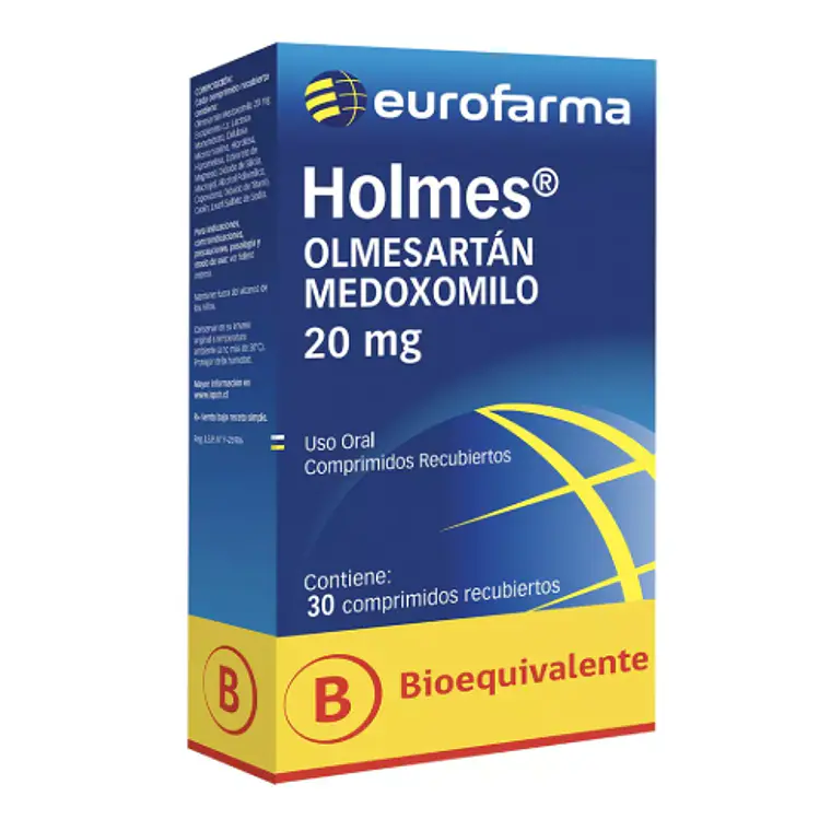 Holmes (B) Olmesartán 20 mg 30 Comprimidos recubiertos. 1
