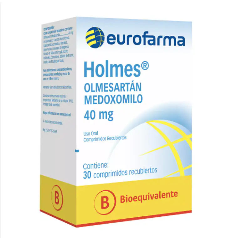 Holmes (B) Olmesartán 40 mg 30 Comprimidos recubiertos. 1
