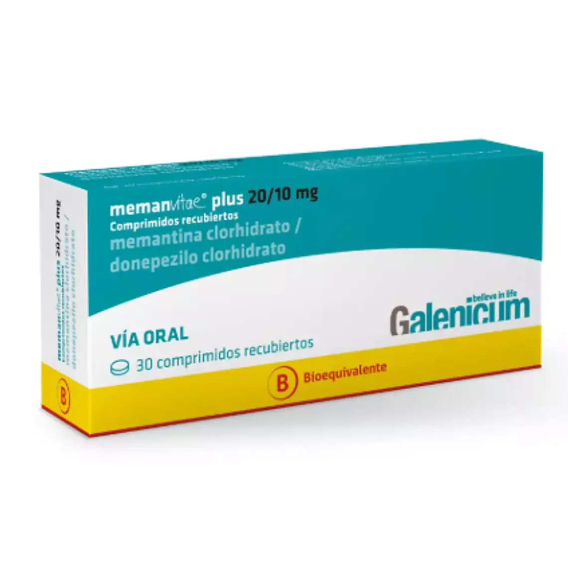 Memanvitae Plus (B) Memantina, Donepezilo 20/10 mg 30 Comprimidos. 1