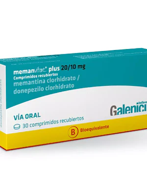 Memanvitae Plus (B) Memantina, Donepezilo 20/10 mg 30 Comprimidos.
