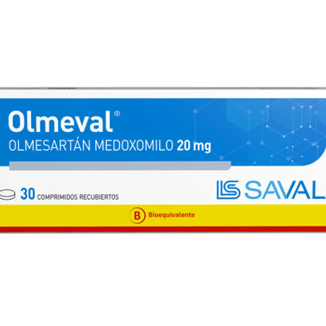 Olmeval (B) Olmesartán 40 mg 30 Comprimidos  recubiertos. 1