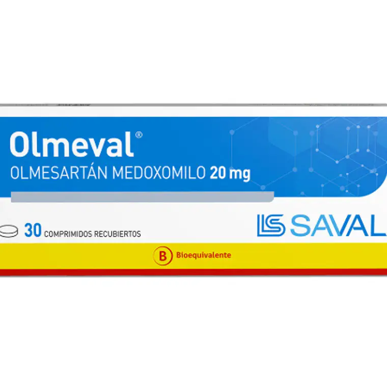 Olmeval (B) Olmesartán 40 mg 30 Comprimidos  recubiertos. 1