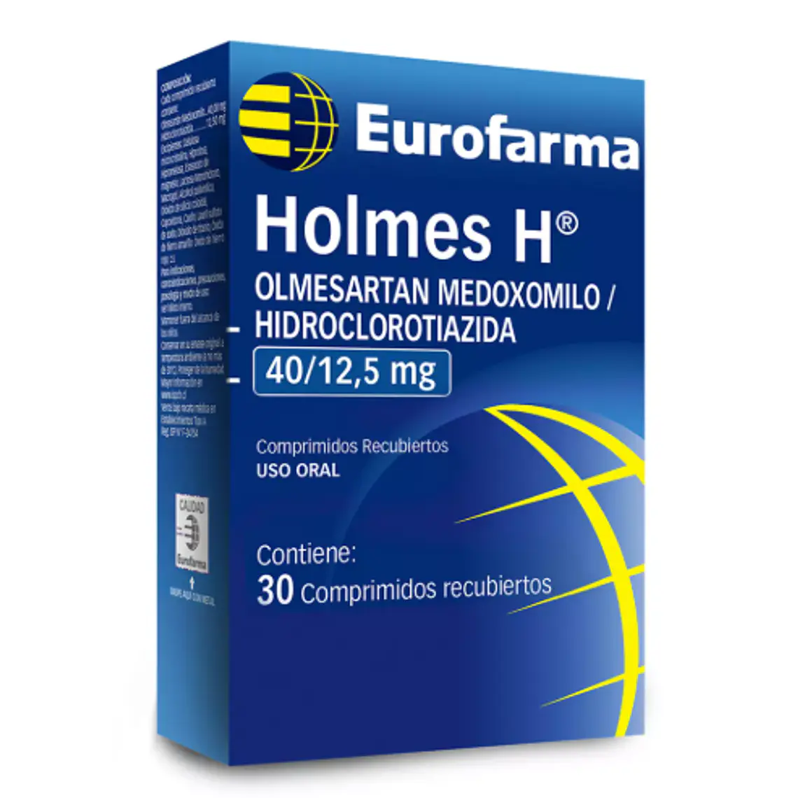 Holmes H (B) Olmesartán, Hidroclorotiazida 40/12,5  mg 30 Comprimidos recubiertos. 1