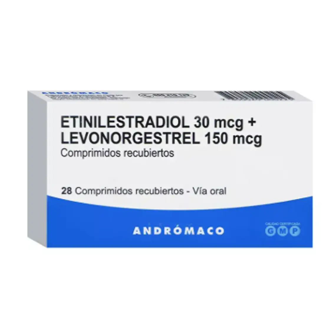 Etinilestradiol 30 mcg + Levonorgestrel 150 mcg 28 Comprimidos recubiertos. 1