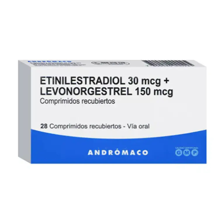 Etinilestradiol 30 mcg + Levonorgestrel 150 mcg 28 Comprimidos recubiertos. 1