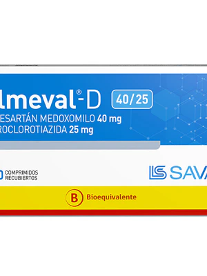 Olmeval-D (B) Olmesartán, Hidroclorotiazida 40/25 mg 30 Comprimidos recubiertos. 