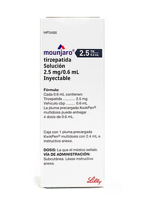 Mounjaro Kwikpen Tirzepatida 2,5 mg / 0,6 ml Solución inyectable 4 Dosis.