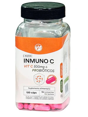 Inmuno C Vitamina C & Probióticos 120 Cápsulas. Natural Farm