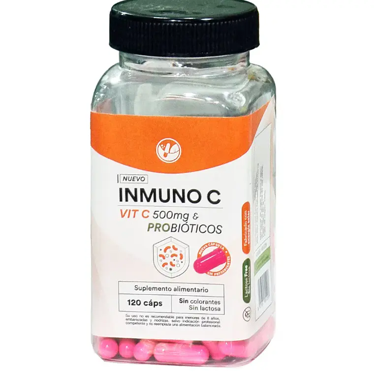 Inmuno C Vitamina C & Probióticos 120 Cápsulas. Natural Farm 1