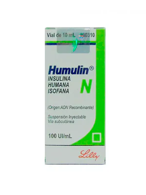 Humulin N Insulina Humana 100Ui/ ml 1 Vial 10 ml.