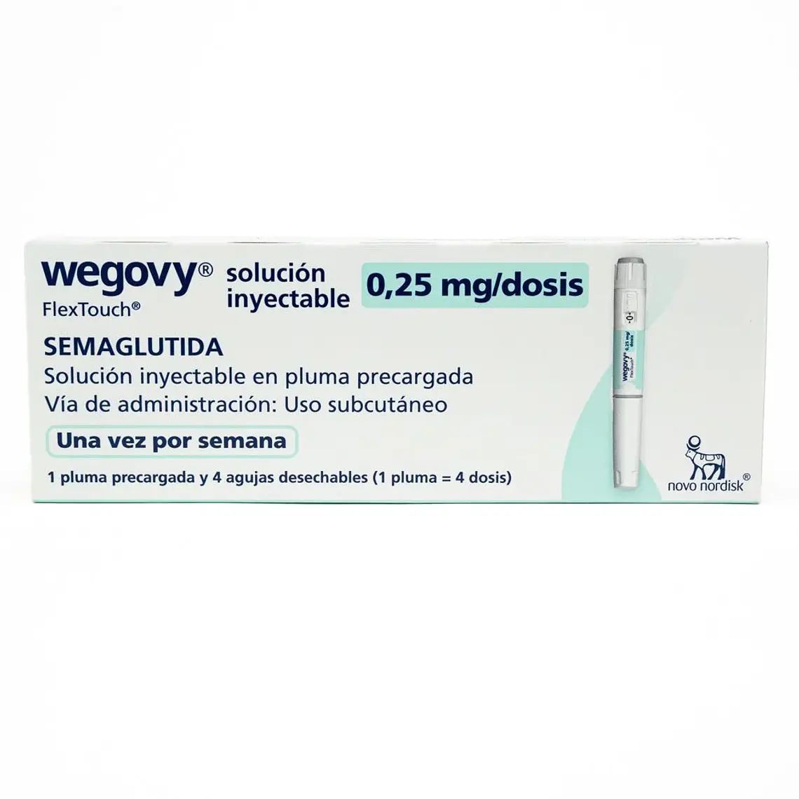 Wegovy 0.25 Mg 1 Dispositivo Flextouch, contiene 4 Agujas. Semaglutide. 1
