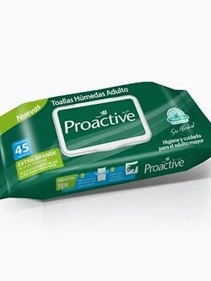 PROACTIVE TOALLAS HUMEDAS ADULTO X 45 UNIDADES