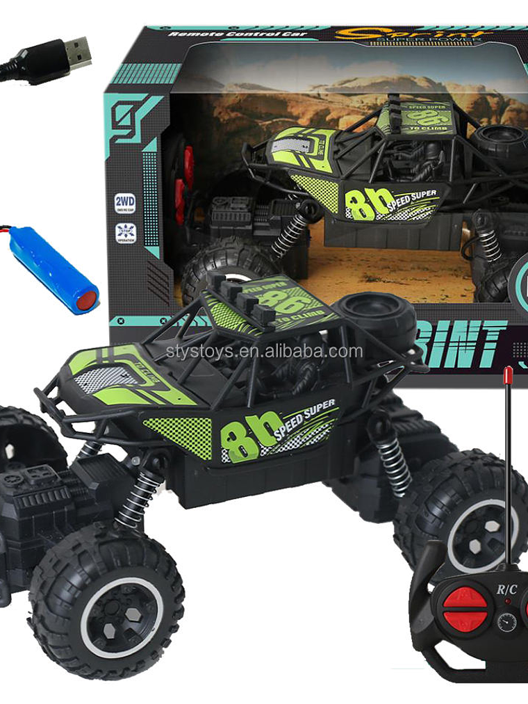 RC Monster Truck 4WD 2,4 GHz – Rock Crawler Eléctrico Recargable con Batería Incluida 1