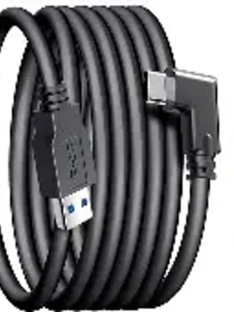Cable de carga para realidad virtual (VR) de 6 m (chip de última generación), compatible con accesorios Meta Quest 3S/Quest 3/Oculus Quest 2/Pico 4 y PC/SteamVR. ¡Un regalo increíble! Cable USB 3.0 a  2