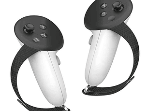 Compatible con Meta Quest 3/3S Estuche protector con agarre Diseño antideslizante y resistente a caídas Correa de muñeca ajustable ABS y nailon duraderos - Negro