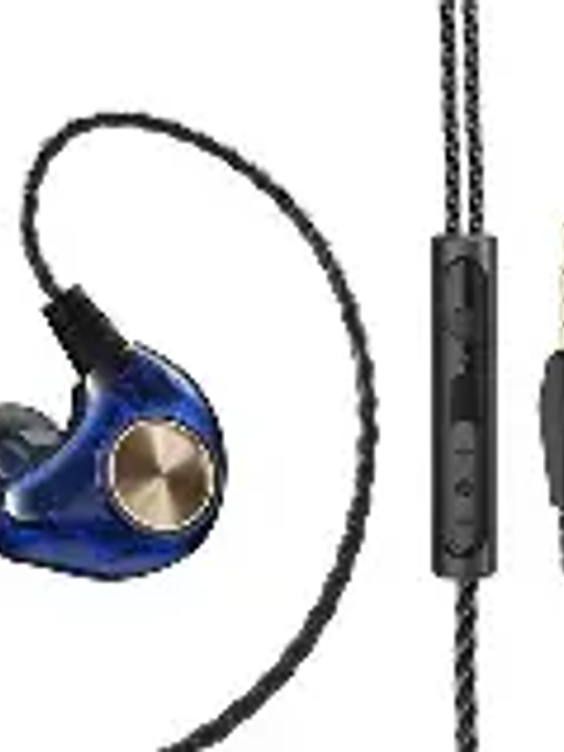 Auriculares con cable de alta fidelidad con micrófono, auriculares dinámicos con cancelación de ruido, auriculares intrauditivos con graves para deportes, Fitness y música color azul 1