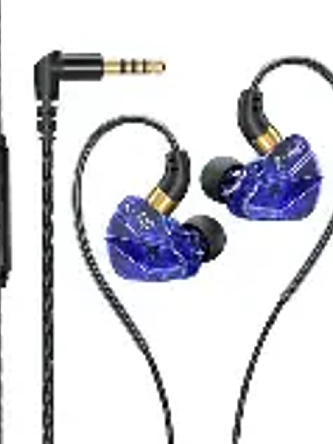 Auriculares con cable de alta fidelidad con micrófono, auriculares dinámicos con cancelación de ruido, auriculares intrauditivos con graves para deportes, Fitness y música color azul 2