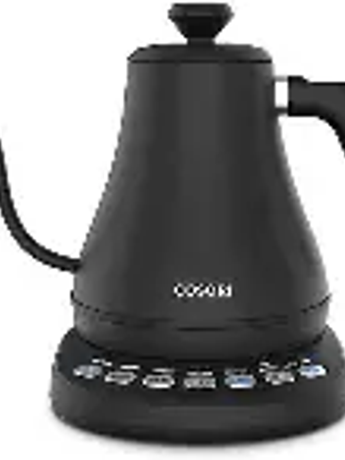 Govee - Hervidor eléctrico inteligente, diseño de cuello de cisne con temperatura variable, WiFi, control mediante Alexa, calentamiento rápido de 1200 W, 100 % acero inoxidable, 0.8 L, negro mate 2