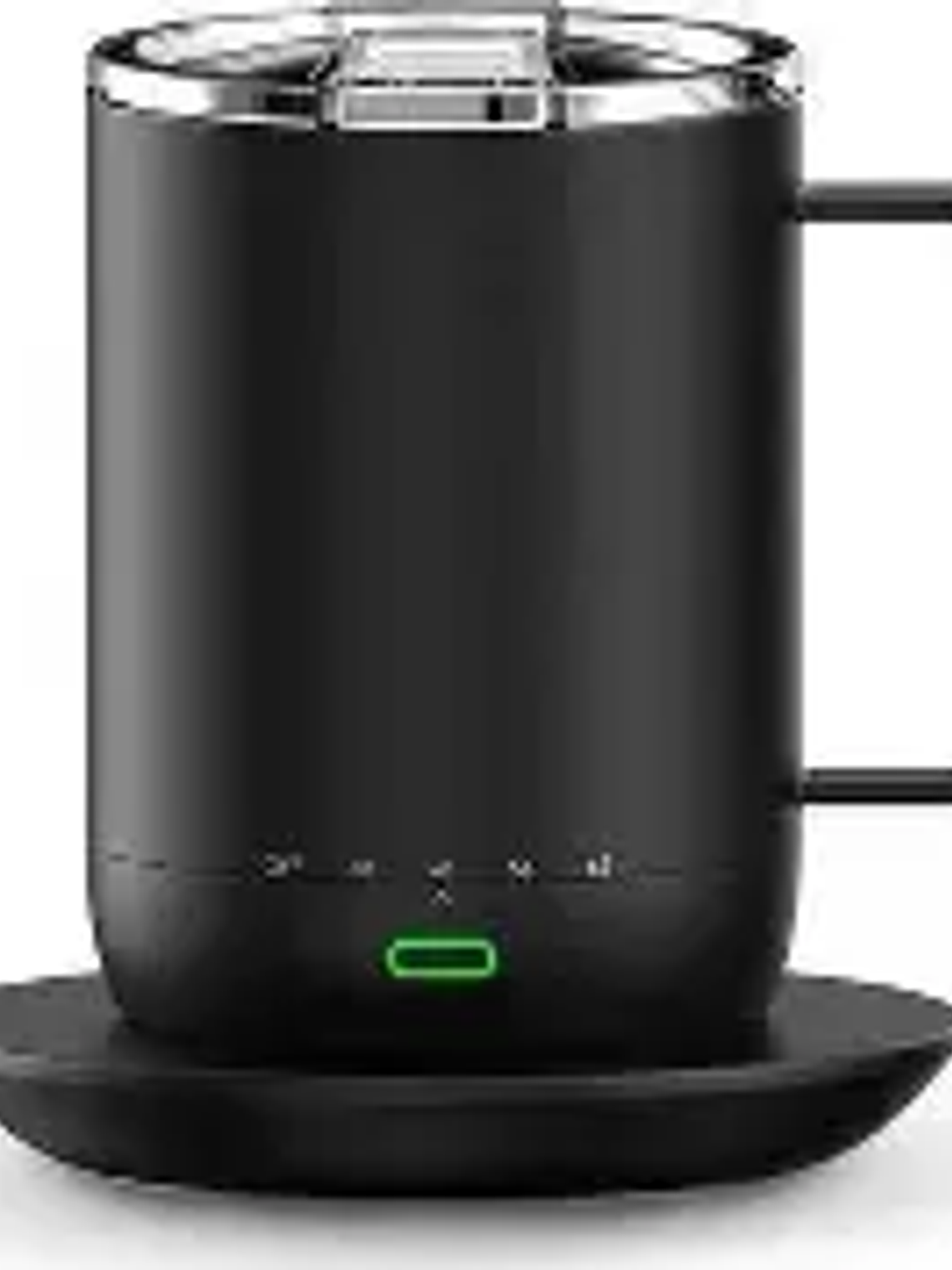 Taza de café inteligente con autocalentamiento de 18 onzas con control de temperatura, taza de café calentada con aplicación controlada por aplicación, pantalla LED de 5 a 10 horas, 2