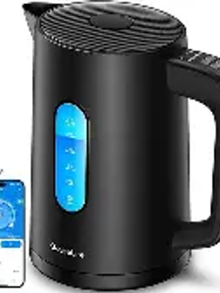 GoveeLife Hervidor inteligente con control de temperatura de 1.7 L, 1500 W, WiFi tetera eléctrica con luces indicadoras LED, control remoto, 2 horas mantener el calor, 4 presets de caldera de agua 3