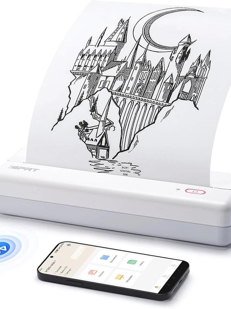 Impresora portátil iDPRT para viajes inalámbrica Bluetooth impresora móvil A4 pequeña 1