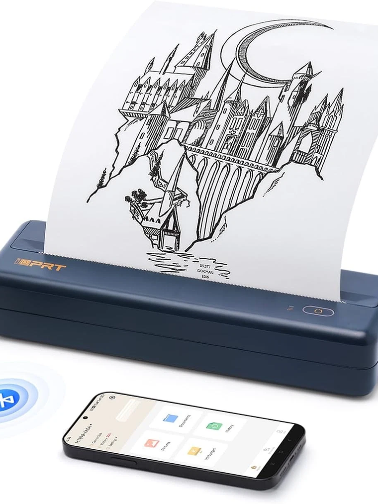 Impresora portátil iDPRT para viajes inalámbrica Bluetooth impresora móvil A4 pequeña 2