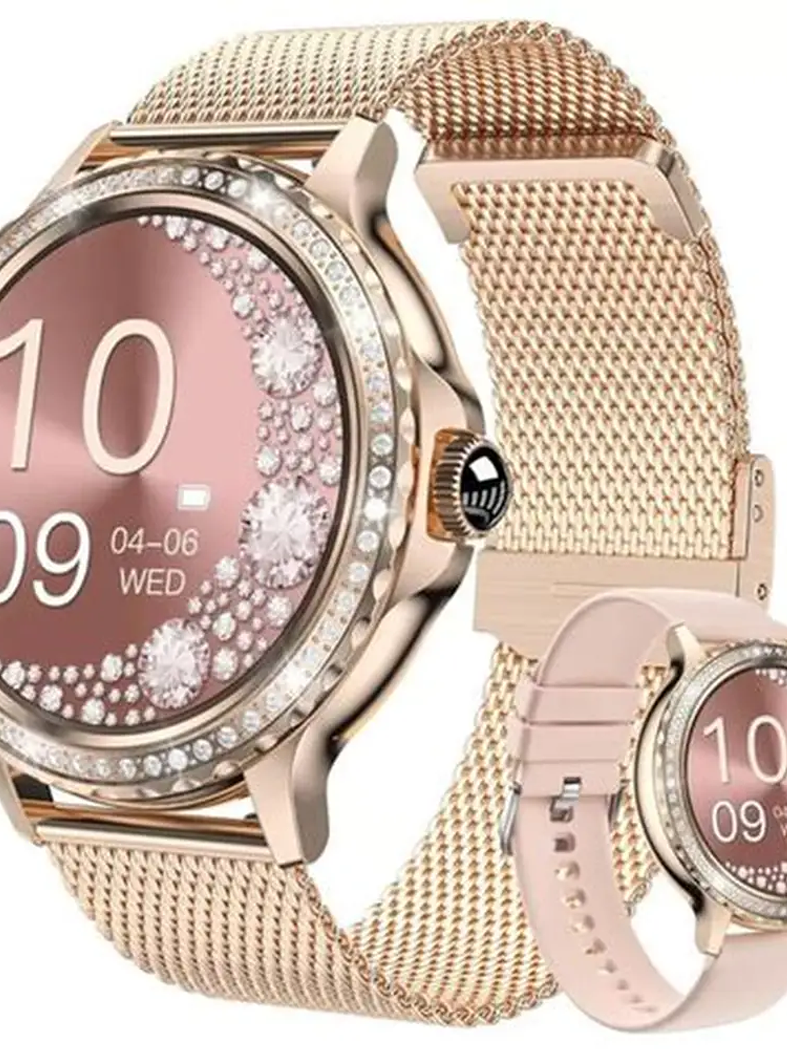 Reloj inteligente de lujo con diamantes GEN 9 para mujer, resistente al agua, frecuencia cardíaca, dispositivo portátil GEN9, relojes de música con llamadas BT para mujeres y niñas 1