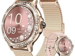 Reloj inteligente de lujo con diamantes GEN 9 para mujer, resistente al agua, frecuencia cardíaca, dispositivo portátil GEN9, relojes de música con llamadas BT para mujeres y niñas