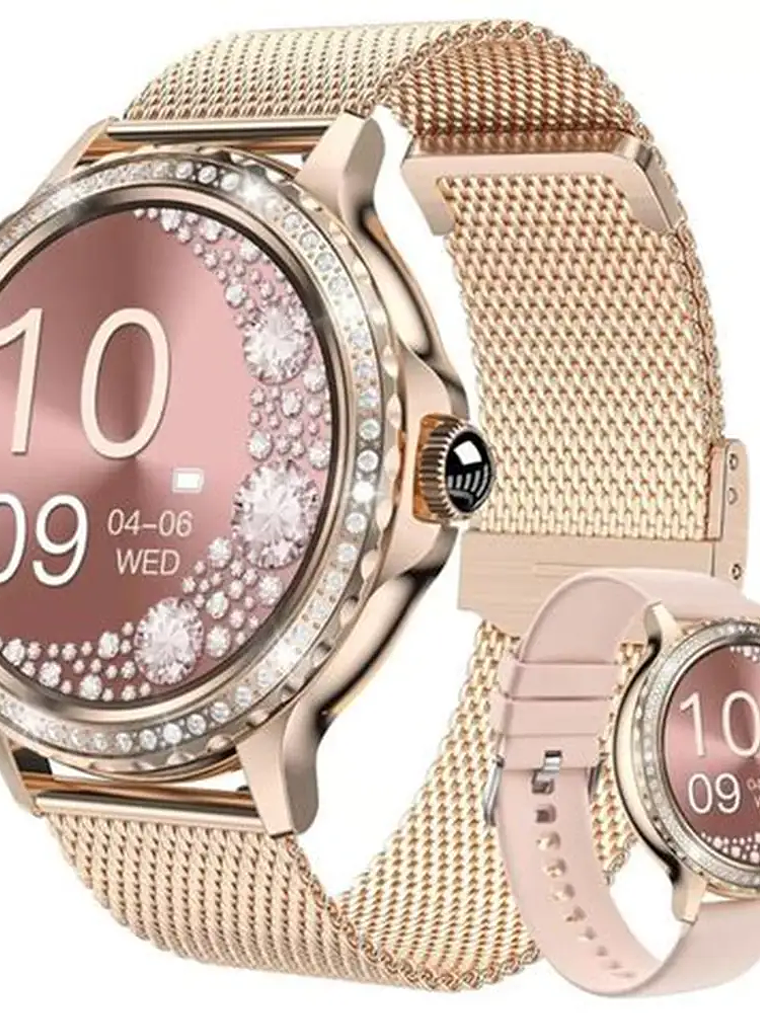 Reloj inteligente de lujo con diamantes GEN 9 para mujer, resistente al agua, frecuencia cardíaca, dispositivo portátil GEN9, relojes de música con llamadas BT para mujeres y niñas 1