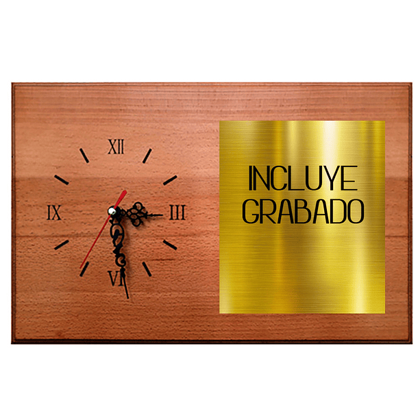 Retablo de Madera con Reloj RR con Placa 1