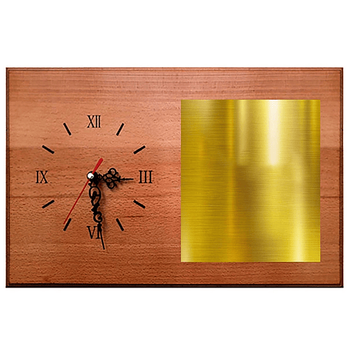 Retablo de Madera con Reloj RR con Placa