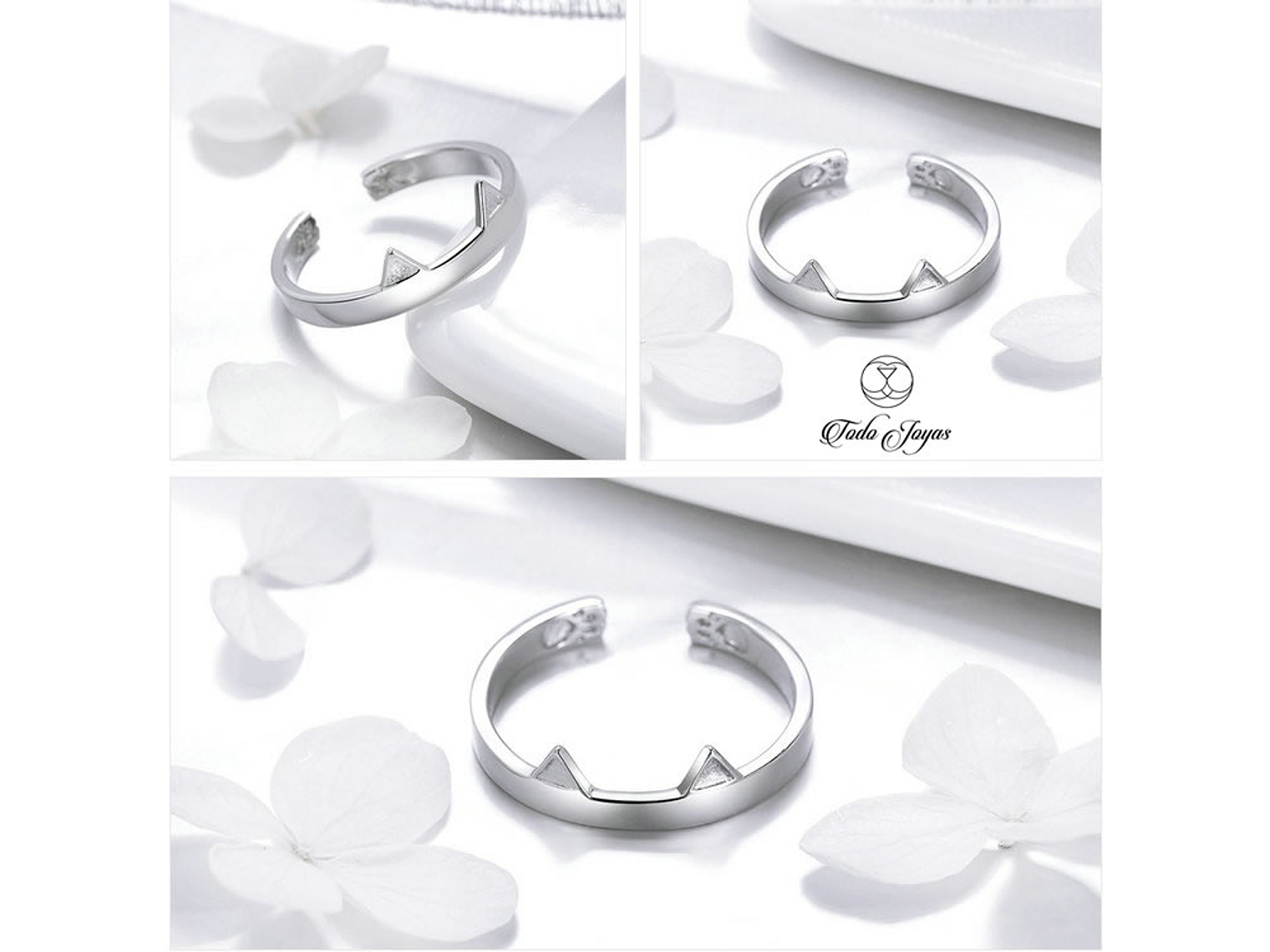 Anillo Plata 925 Orejas Gato y Patitas 3