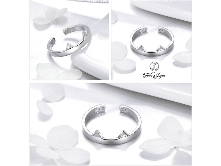 Anillo Plata 925 Orejas Gato y Patitas 3