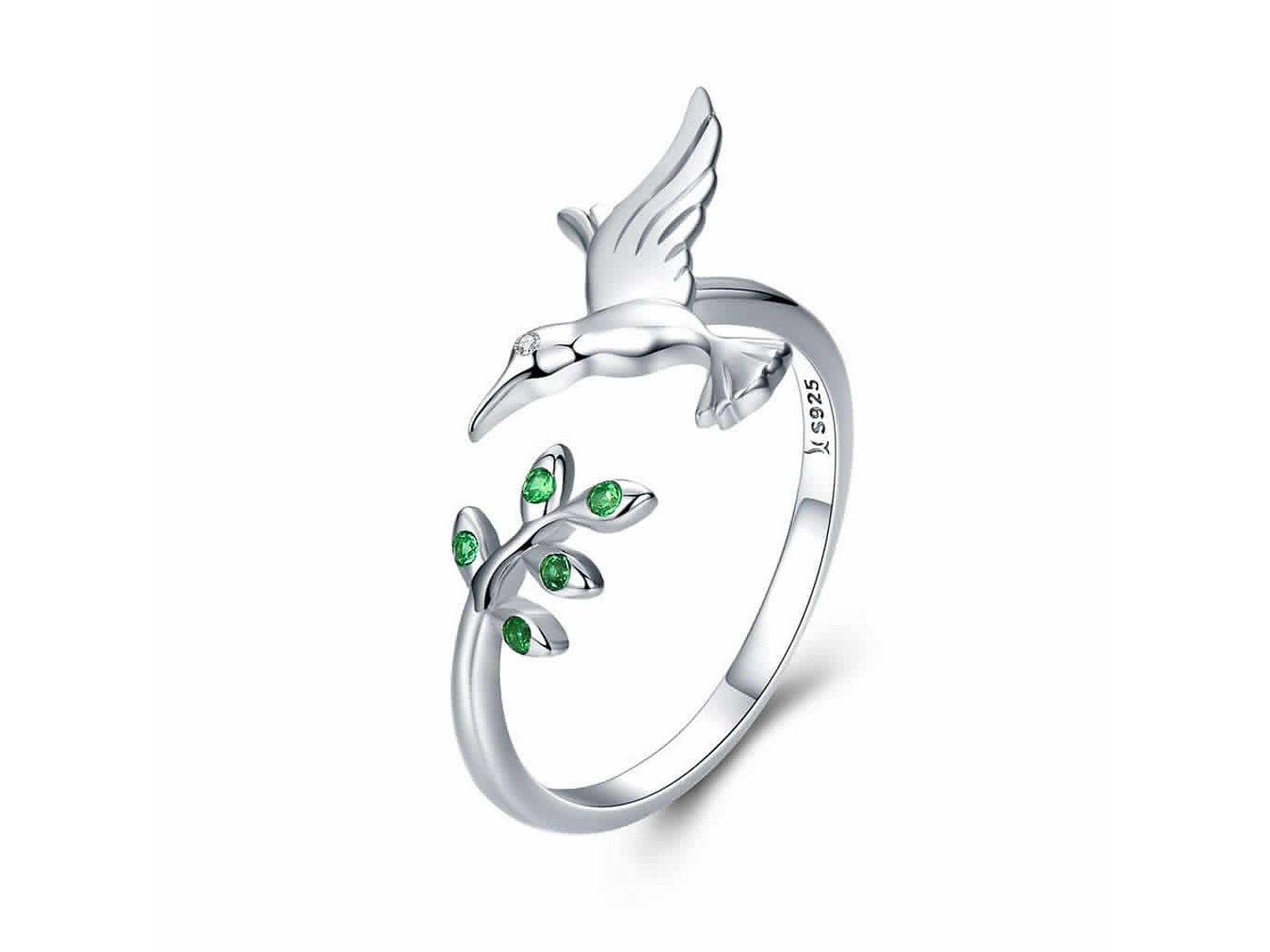 Anillo Plata 925 Colibri Picaflor Ave 1