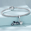 Charm Dije Plata 925 Moto Azul y Casco