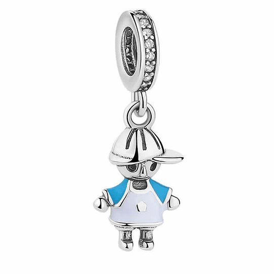 Charm Dije Plata 925 Niño Hijo Celeste